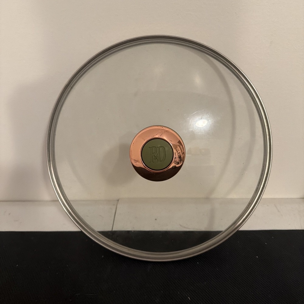 Paula Deen Replacement Glass Lid Copper Black Accent for 9 5/16 Inch Pot